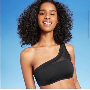 Shade & Shore Mesh Inset Bikini Top Black Size Large